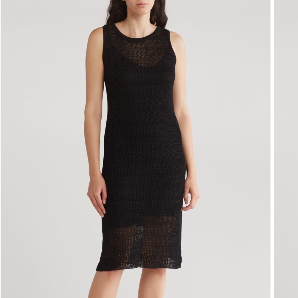 StitchDrop crotchet midi dress in black NWT size small